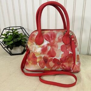 Maurizio Taiuti Hand Painted Floral Crossbody Bag Italian Leather 💫Like New!💫